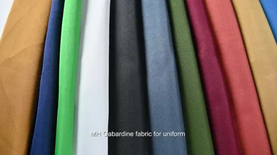 Commerce de gros de haute qualité 100 % polyester teint Greta Gabardine Minimatt tissu pour vêtements de travail/uniforme