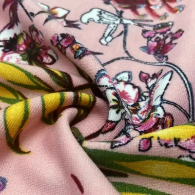 Magnifique tissu Floral personnalisé 5% extensible 95% Polyester, tricot imprimé Ponte De King Roma pour robe De dame