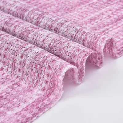 85 % polyester 12 % rayonne 3 % Sapndex teints en tissu gaufré à aiguille grossière solide pour tissu