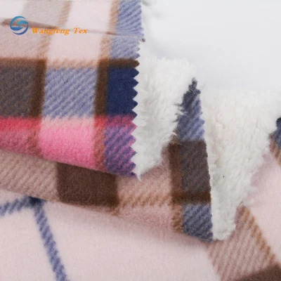 Tissu Ponte Roma en tricot laminé super doux en poly spandex, tissu polaire collé pour vêtement thermique